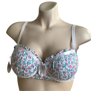 Massam Size Medium Floral Padded Underwire Bra. Made in Brazil. New with Tags